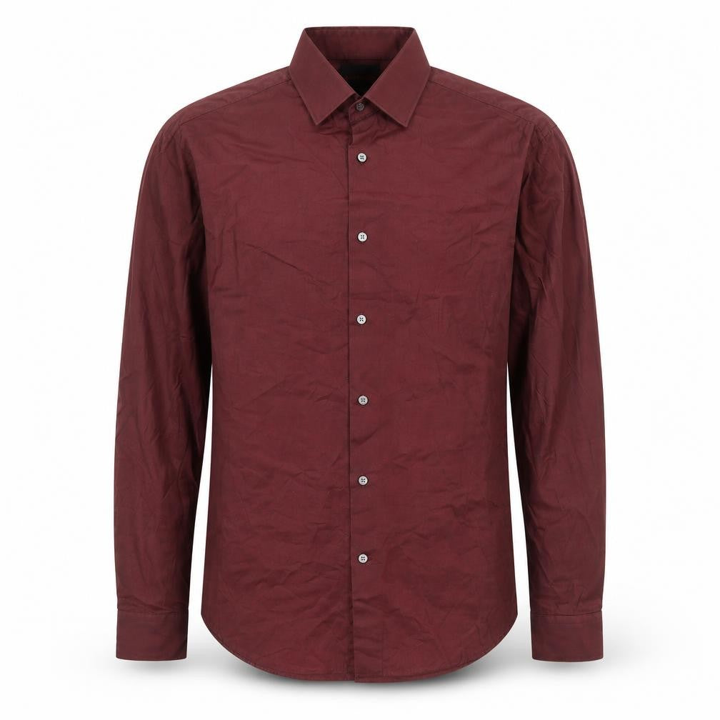 Ventuno Mens Red  Cotton  Button-Up Size S Collared Button