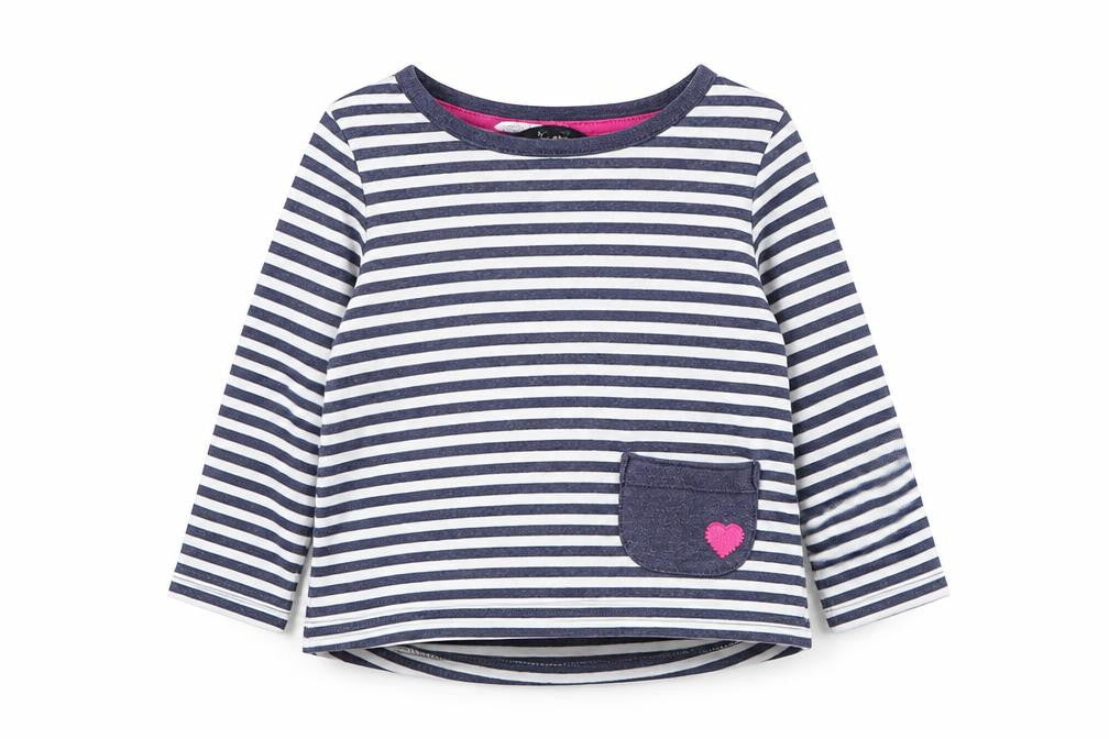 George Baby Blue Striped Cotton Pullover T-Shirt Size 12-18 Months Round Neck Pullover
