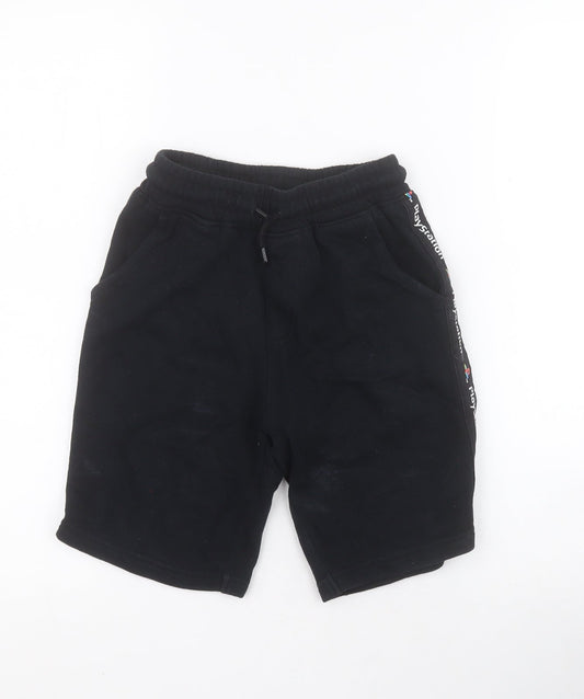 NEXT Boys Black  100% Cotton Sweat Shorts Size 9 Years  Regular Drawstring - Playstation