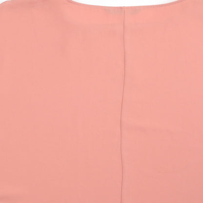 Dunnes Womens Pink  Polyester Basic Blouse Size 16 Boat Neck - Tie