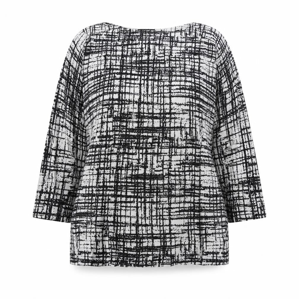 Papaya Womens White Boat Neck Geometric Viscose Pullover Jumper Size 16