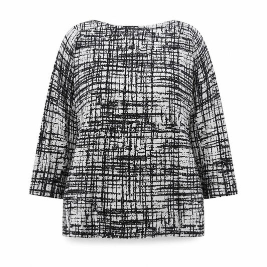 Papaya Womens White Boat Neck Geometric Viscose Pullover Jumper Size 16