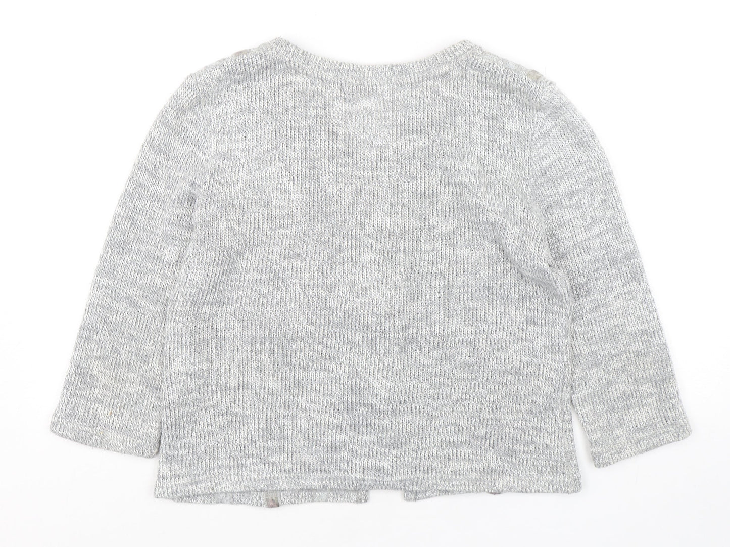 Per Una  Womens Grey Square Neck  Polyester Cardigan Jumper Size M