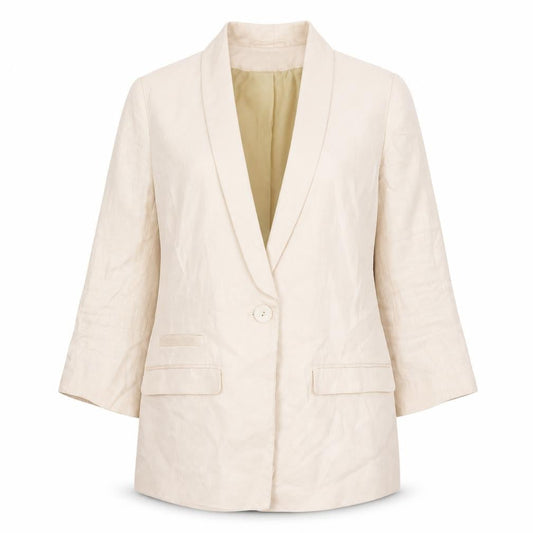 H&M Womens Pink  Linen Jacket Blazer Size 8