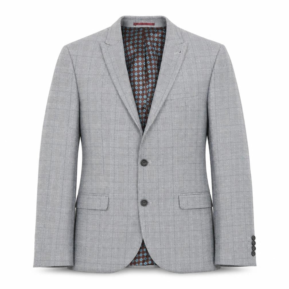 NEXT Mens Grey Houndstooth Polyester Jacket Suit Jacket