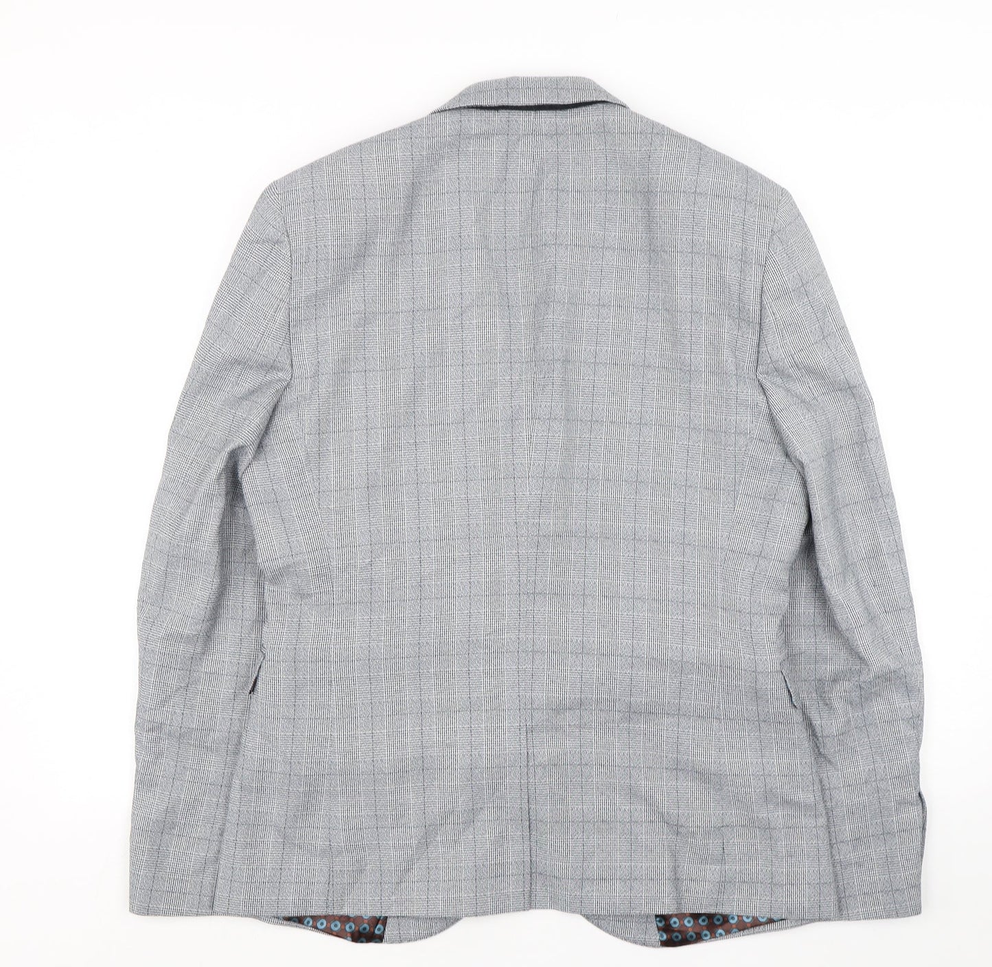 NEXT Mens Grey Houndstooth Polyester Jacket Suit Jacket
