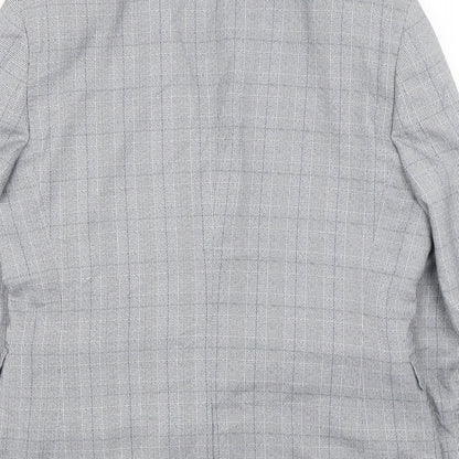 Next Mens Grey Houndstooth Polyester Jacket Suit Jacket