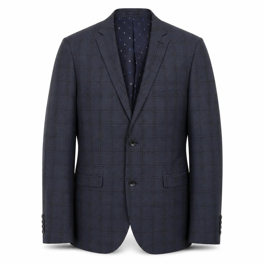 NEXT Mens Blue Check Polyester Jacket Suit Jacket