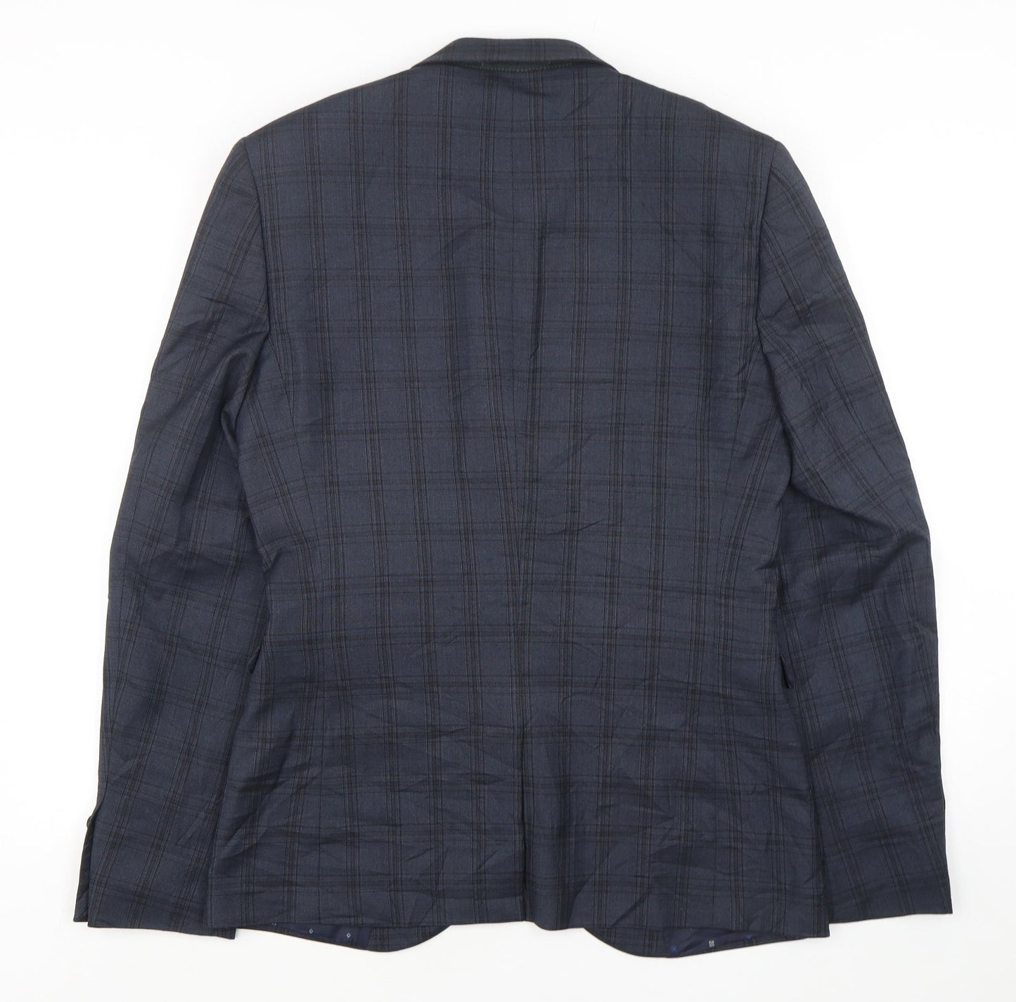 NEXT Mens Blue Check Polyester Jacket Suit Jacket