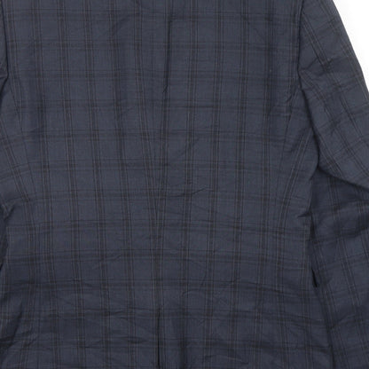 Next Mens Blue Check Polyester Jacket Suit Jacket