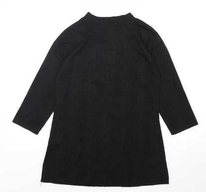 Preloved Papaya Womens Black Round Neck  Polyester Pullover Jumper Size 10 - Back