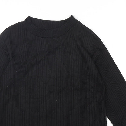 Preloved Papaya Womens Black Round Neck  Polyester Pullover Jumper Size 10 - Detail