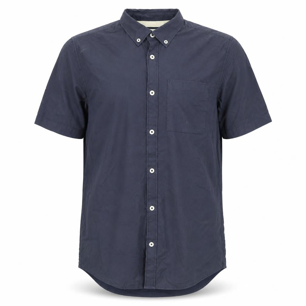 River Island Mens Blue  Cotton  Button-Up Size S Collared Button