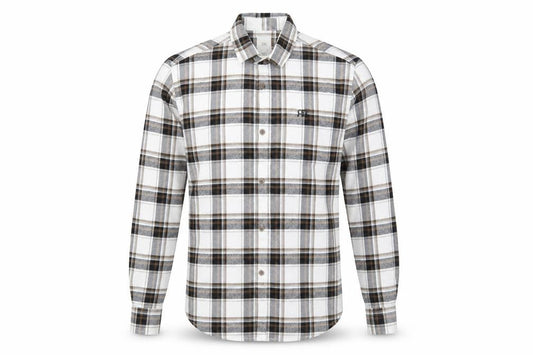 River Island Mens Brown Plaid Cotton  Button-Up Size S Collared Button