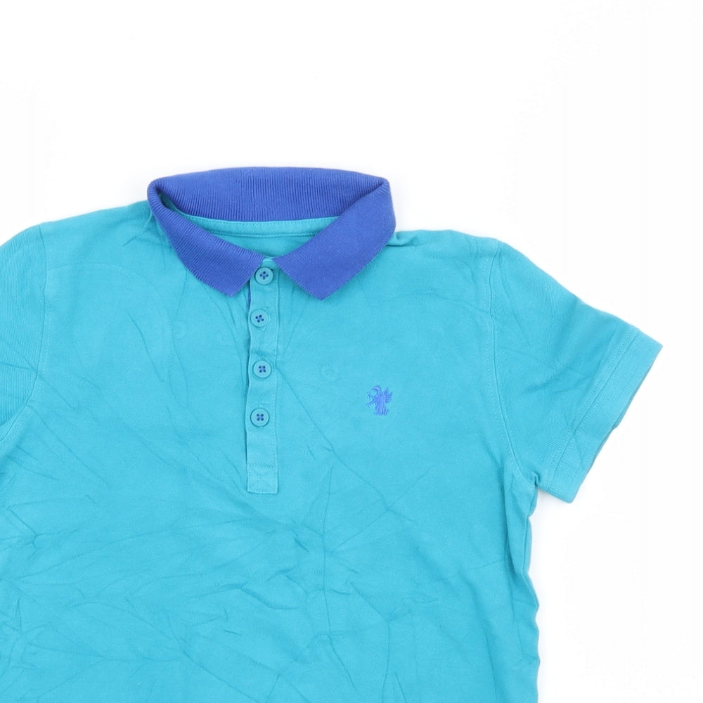 NEXT Boys Blue  Cotton Pullover Polo Size 9 Years Collared Button