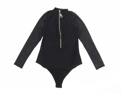 Preloved In Vogue Womens Black Round Neck  Polyester Pullover Jumper Size S - Front