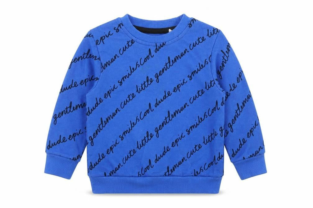 George Boys Blue Geometric Cotton Pullover Sweatshirt Size 2-3 Years