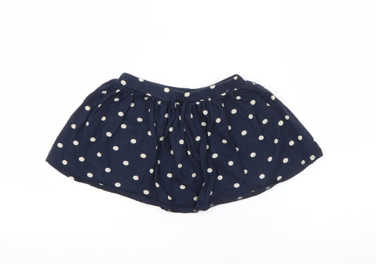 RTR Girls Blue Polka Dot Cotton Flare Skirt Size 4 Years  Regular