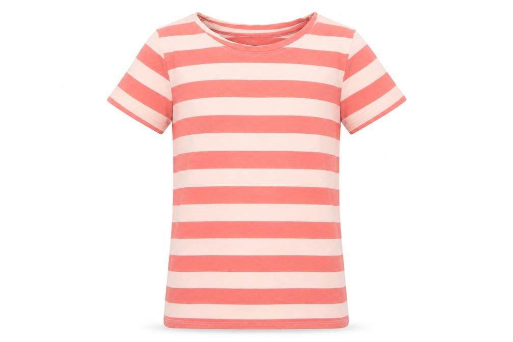 RTR Girls Pink Striped Cotton Pullover T-Shirt Size 5 Years Crew Neck