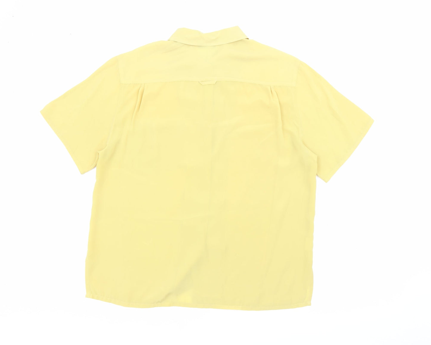 Complete Essentials Womens Yellow  Polyester Basic Button-Up Size L Collared