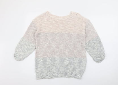 Dorothy Perkins Womens Pink Crew Neck  Acrylic Pullover Jumper Size 12
