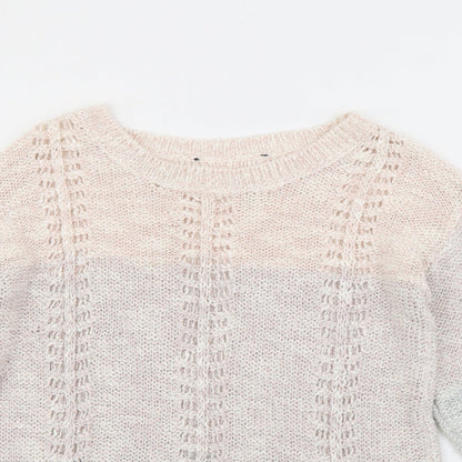 Dorothy Perkins Womens Pink Crew Neck  Acrylic Pullover Jumper Size 12