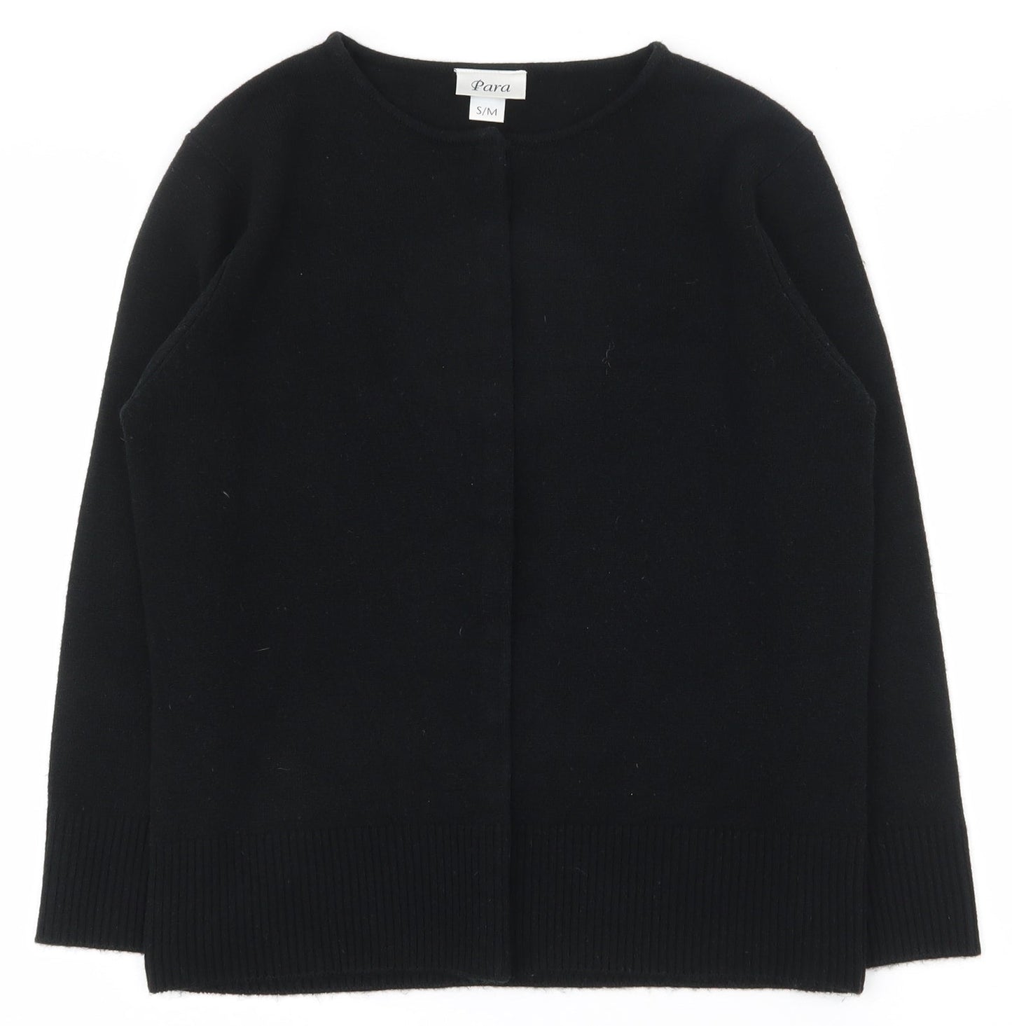 Mackays Womens Black Round Neck  Acrylic Cardigan Jumper Size S   - Snap closure
