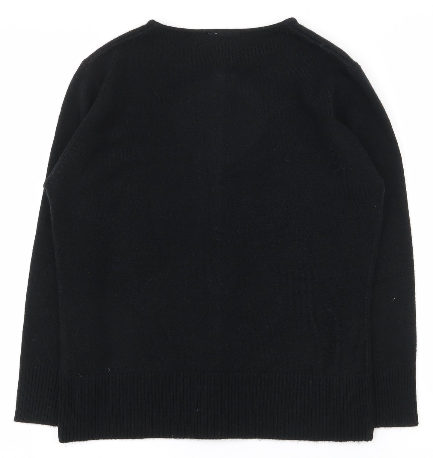 Mackays Womens Black Round Neck  Acrylic Cardigan Jumper Size S   - Snap closure