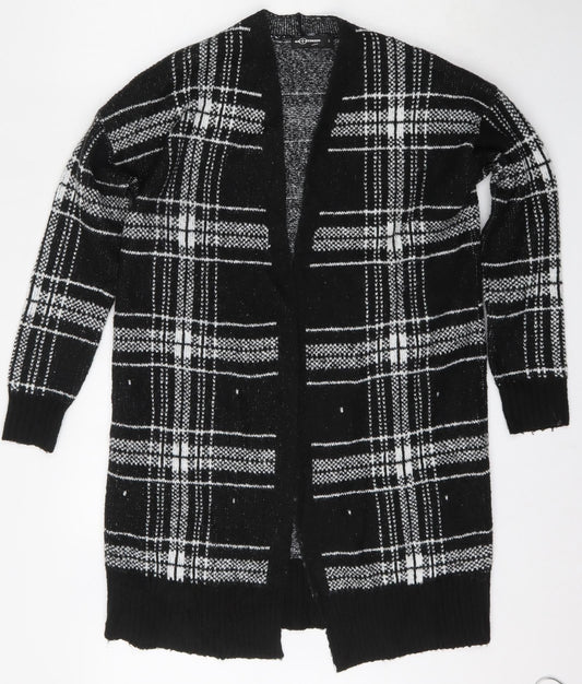 Mosquitos Womens Multicoloured V-Neck Plaid Acrylic Cardigan Jumper Size S