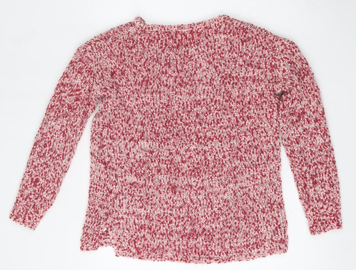 Papaya Womens Red V-Neck  Polyester Pullover Jumper Size S