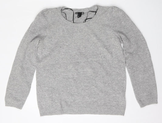 H&M Womens Grey Round Neck  Polyamide Pullover Jumper Size L