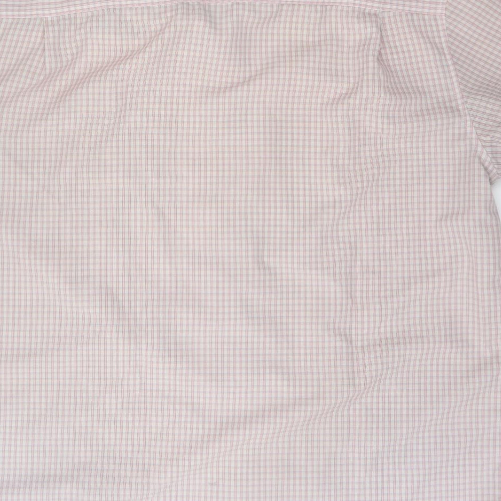Lincoln Mens Pink Check Polyester  Button-Up Size XL Collared