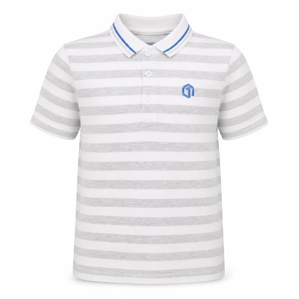 F&F Boys Multicoloured Striped Cotton Basic Polo Size 8 Years Collared