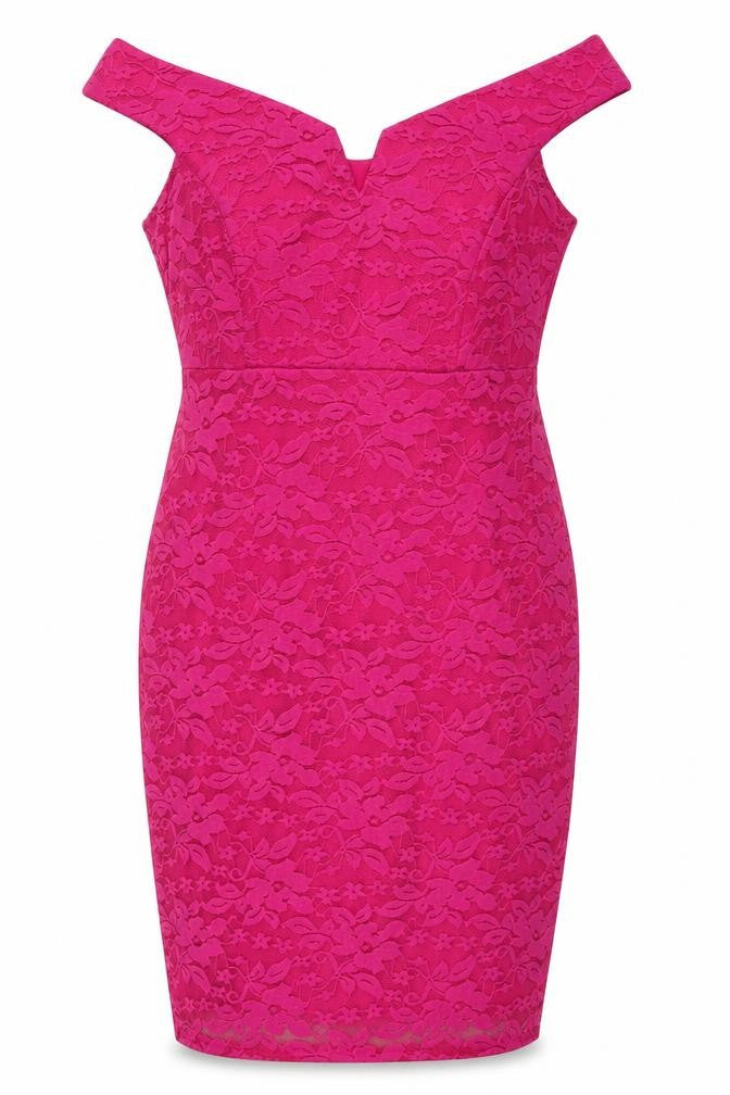 IX London Womens Pink Floral Polyester Pencil Dress  Size 12  V-Neck