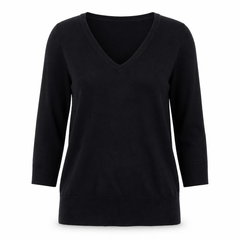 H&M Womens Black V-Neck  Cotton Cardigan Jumper Size M