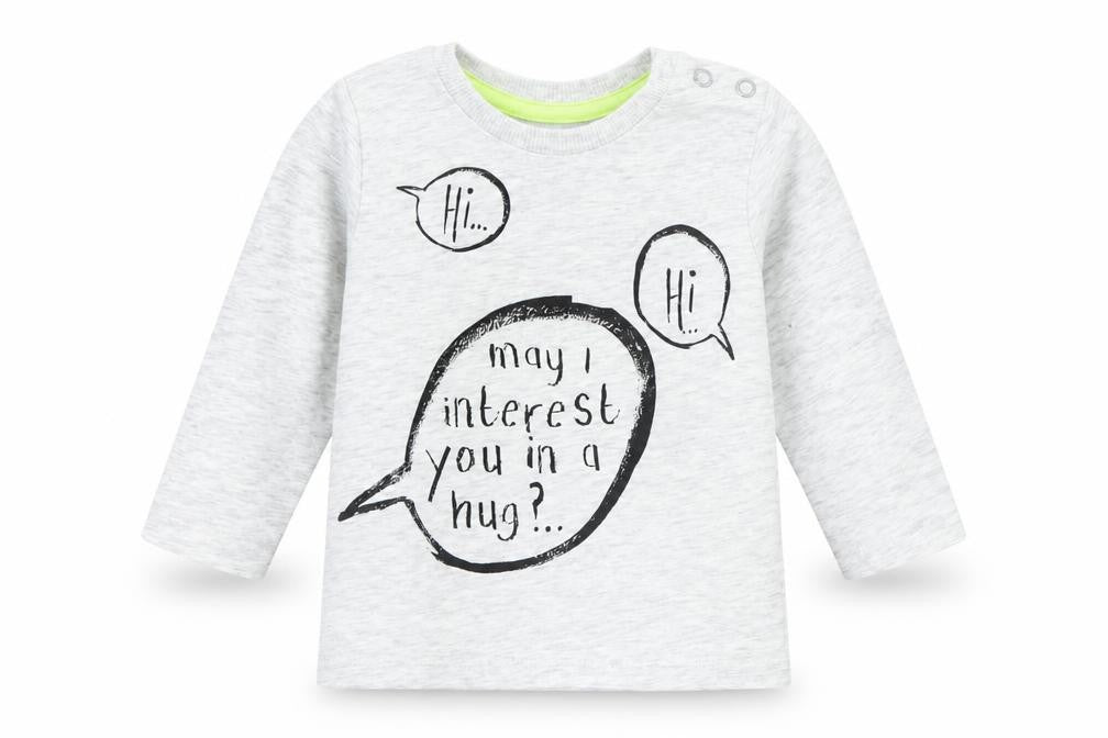 George Baby Grey  Cotton Basic T-Shirt Size 3-6 Months Crew Neck Snap