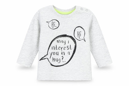 George Baby Grey  Cotton Basic T-Shirt Size 3-6 Months Crew Neck Snap