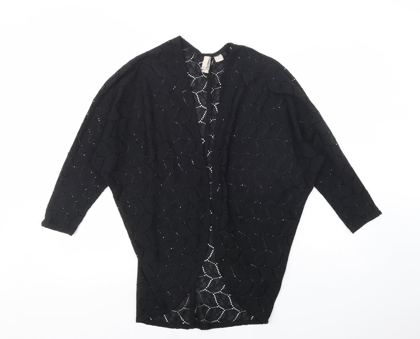 H&M Womens Black V-Neck  Polyester Cardigan Jumper Size XS