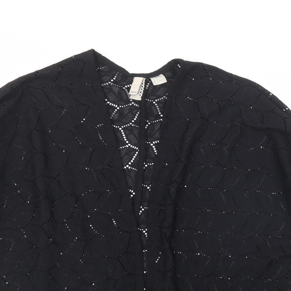 H&M Womens Black V-Neck  Polyester Cardigan Jumper Size XS