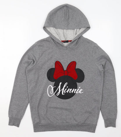 Preloved George Womens Grey  Cotton Pullover Hoodie Size S  Pullover - Minnie Mouse - Front