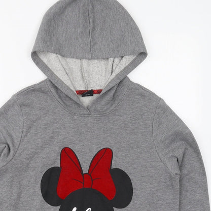 Preloved George Womens Grey  Cotton Pullover Hoodie Size S  Pullover - Minnie Mouse - Detail