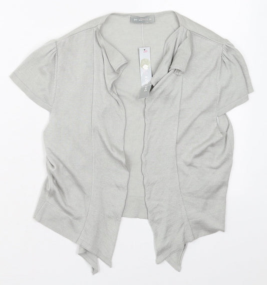 Per Una Womens Grey V-Neck  Viscose Cardigan Jumper Size 14