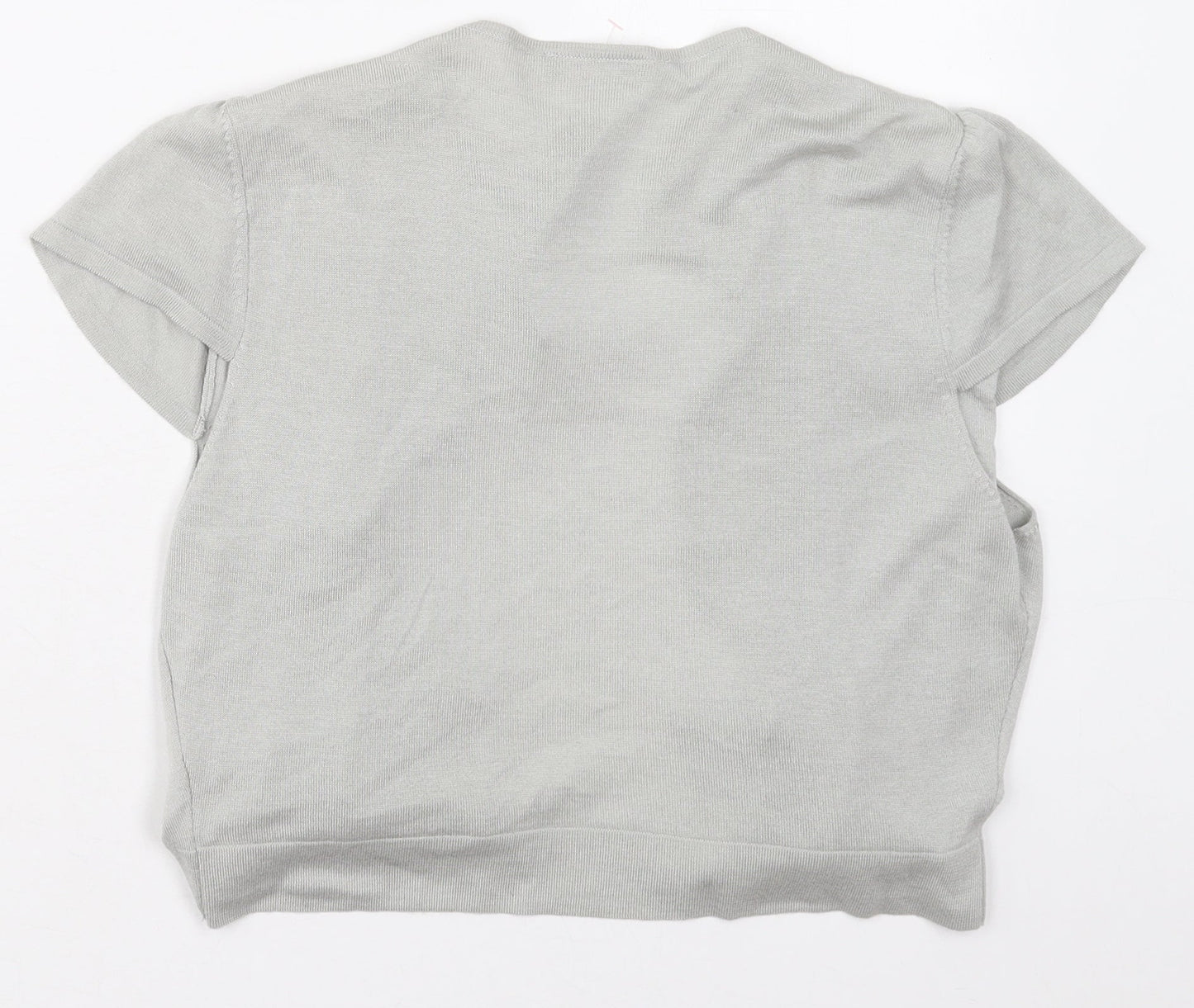 Per Una Womens Grey V-Neck  Viscose Cardigan Jumper Size 14