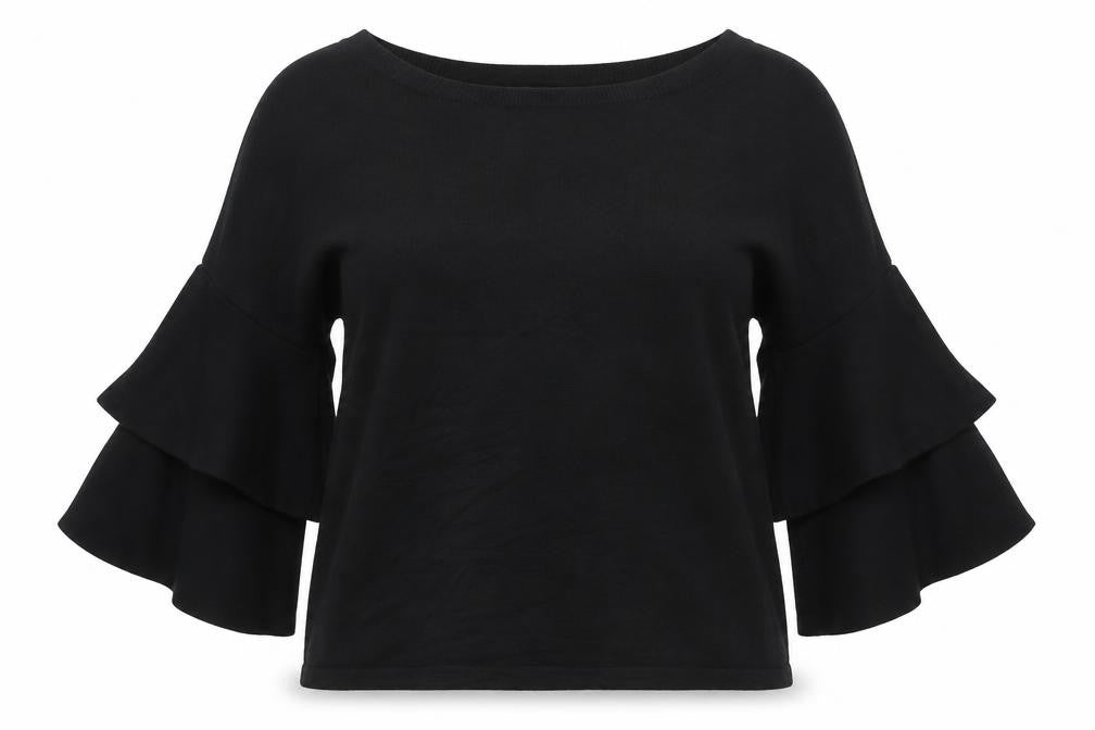 Marks & Spencer Womens Black Crew Neck  Viscose Pullover Jumper Size 8