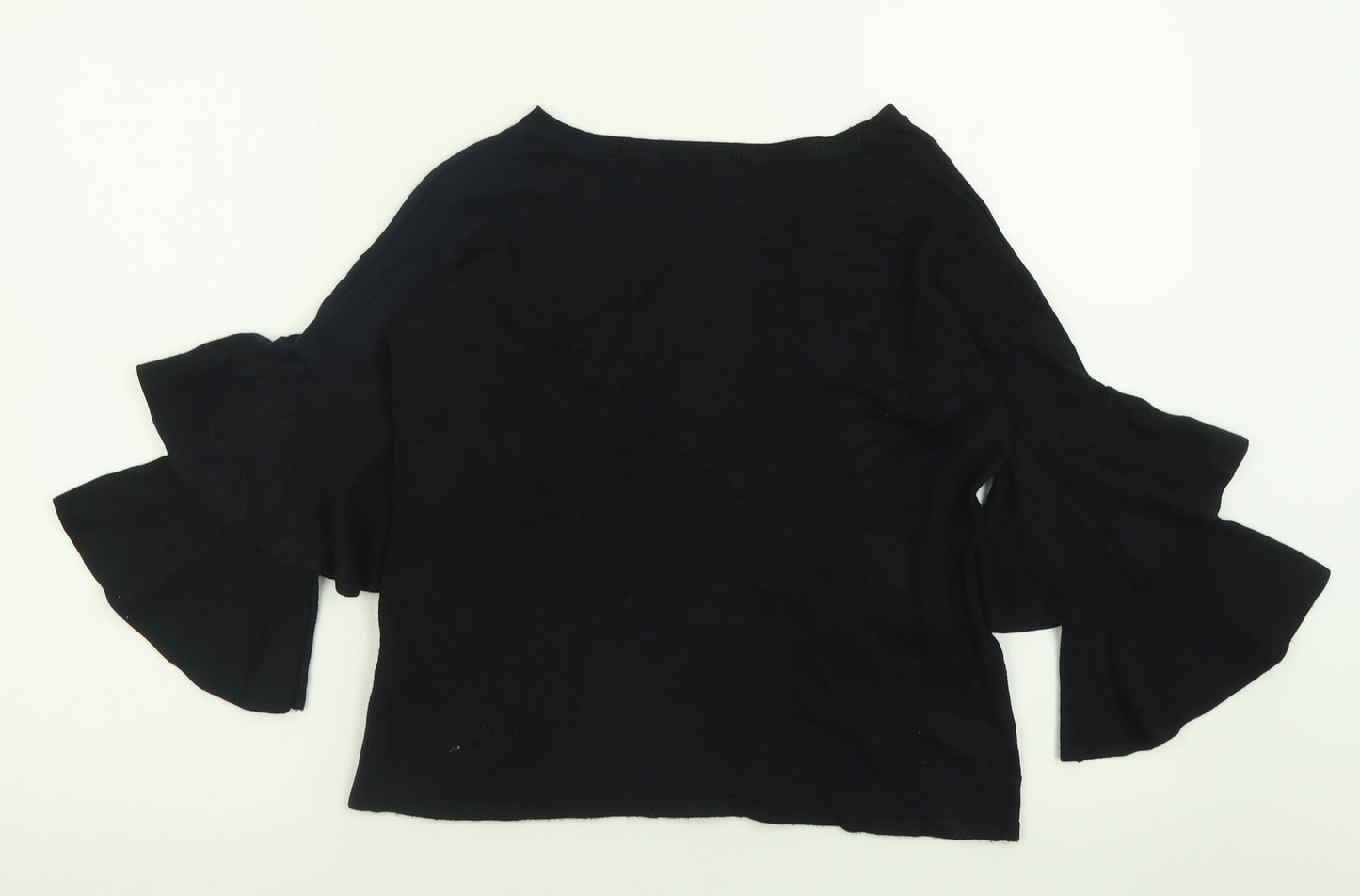 Marks and Spencer Womens Black Crew Neck  Viscose Pullover Jumper Size 8