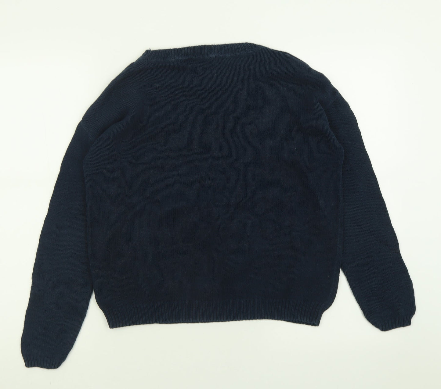 Marks and Spencer Womens Black Crew Neck  Cotton Pullover Jumper Size 12