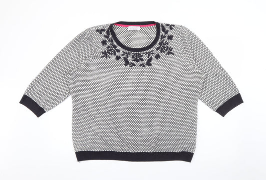 Per Una Womens White Scoop Neck  Acrylic Pullover Jumper Size 18