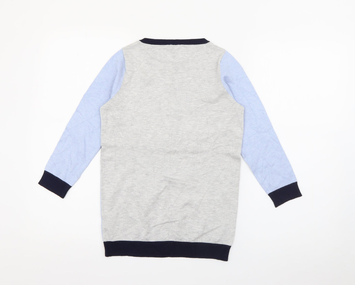 M&Co Womens Blue Crew Neck  Viscose Pullover Jumper Size 8