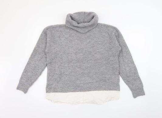 New Look Womens Grey Roll Neck  Acrylic Pullover Jumper Size S