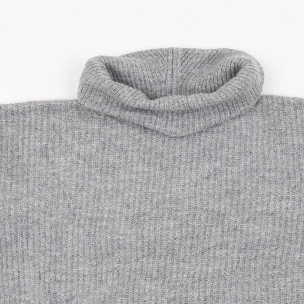 New Look Womens Grey Roll Neck  Acrylic Pullover Jumper Size S